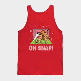 Christmas Soccer Goalie Gingerbread Man Oh Snap Tank Top